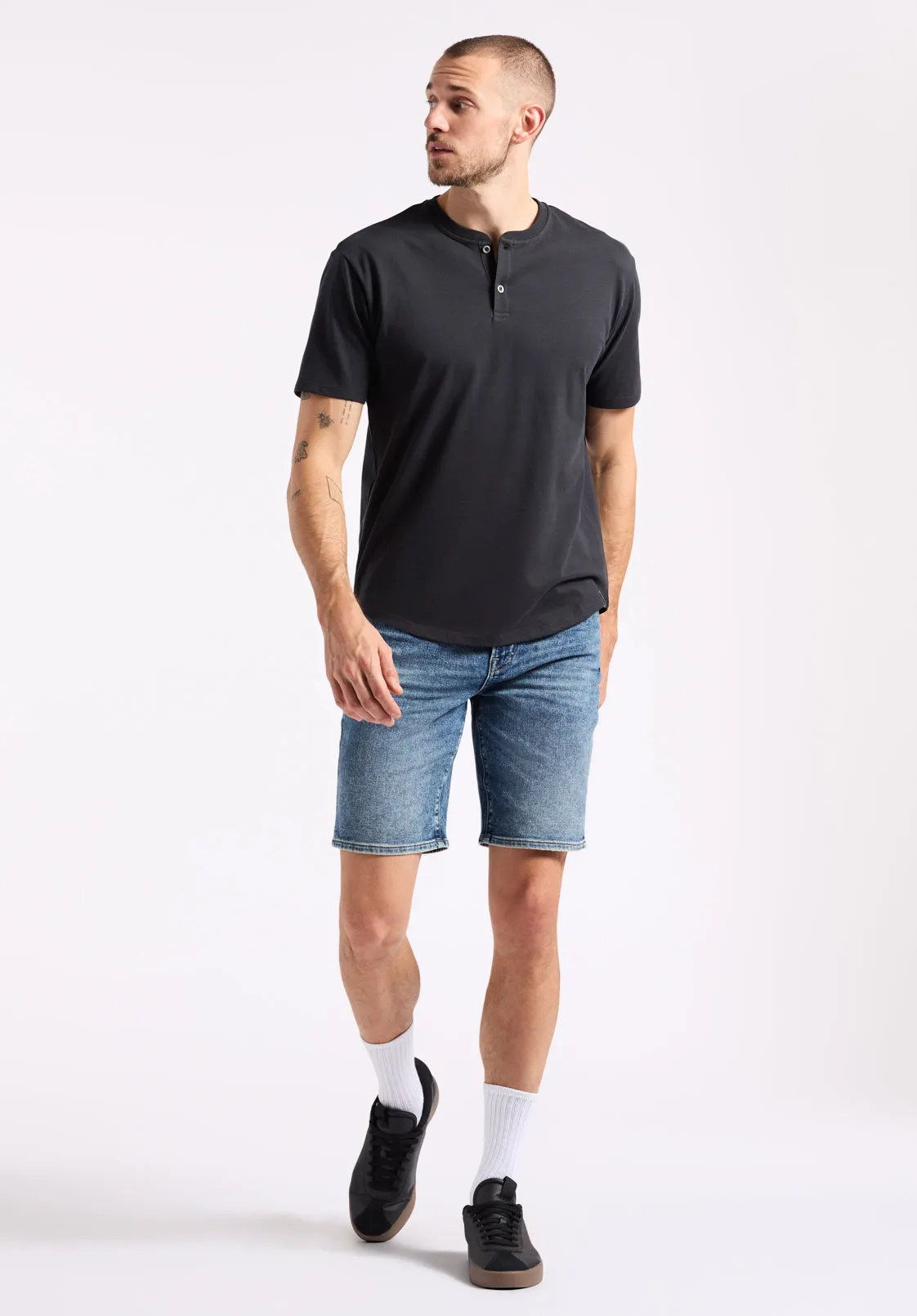 Kamel Men's Short-Sleeve Jersey Henley Top, Black - BM24602 sold by Buffalo Jeans product image thumbnail 5