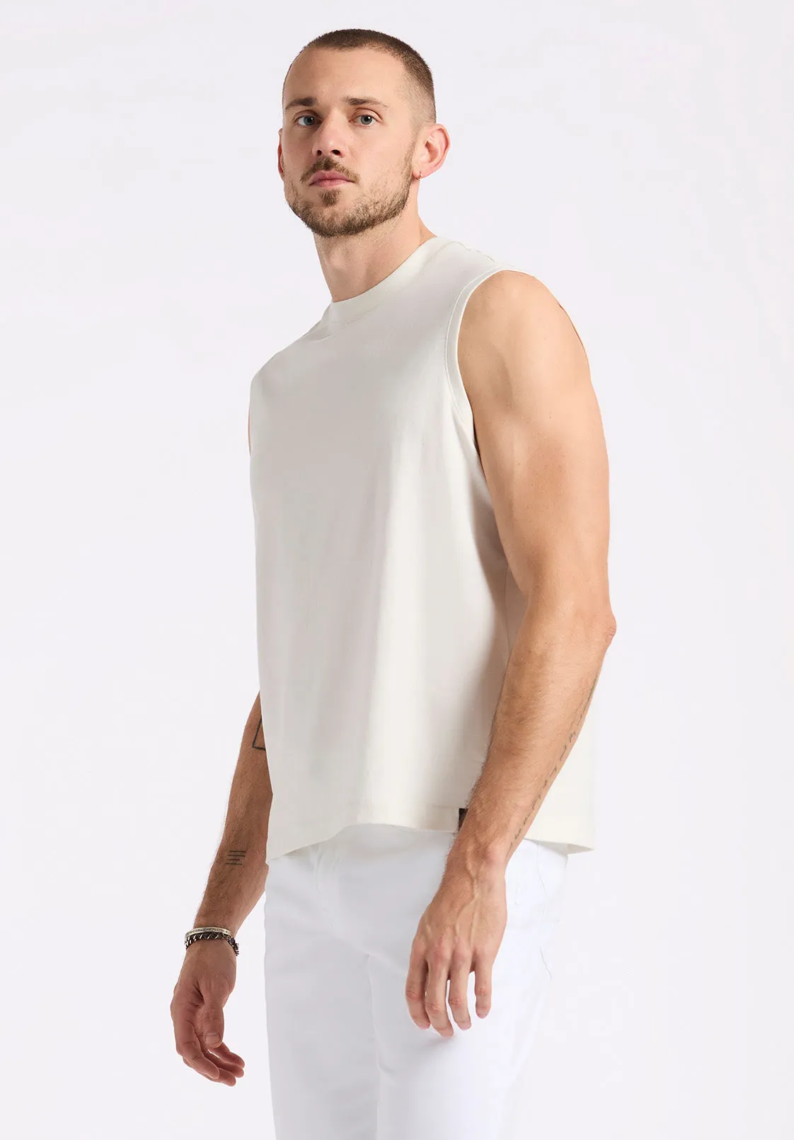Kingster Men's Relaxed Fit Jersey Tank, Milk - BM24601 sold by Buffalo Jeans product image thumbnail 3