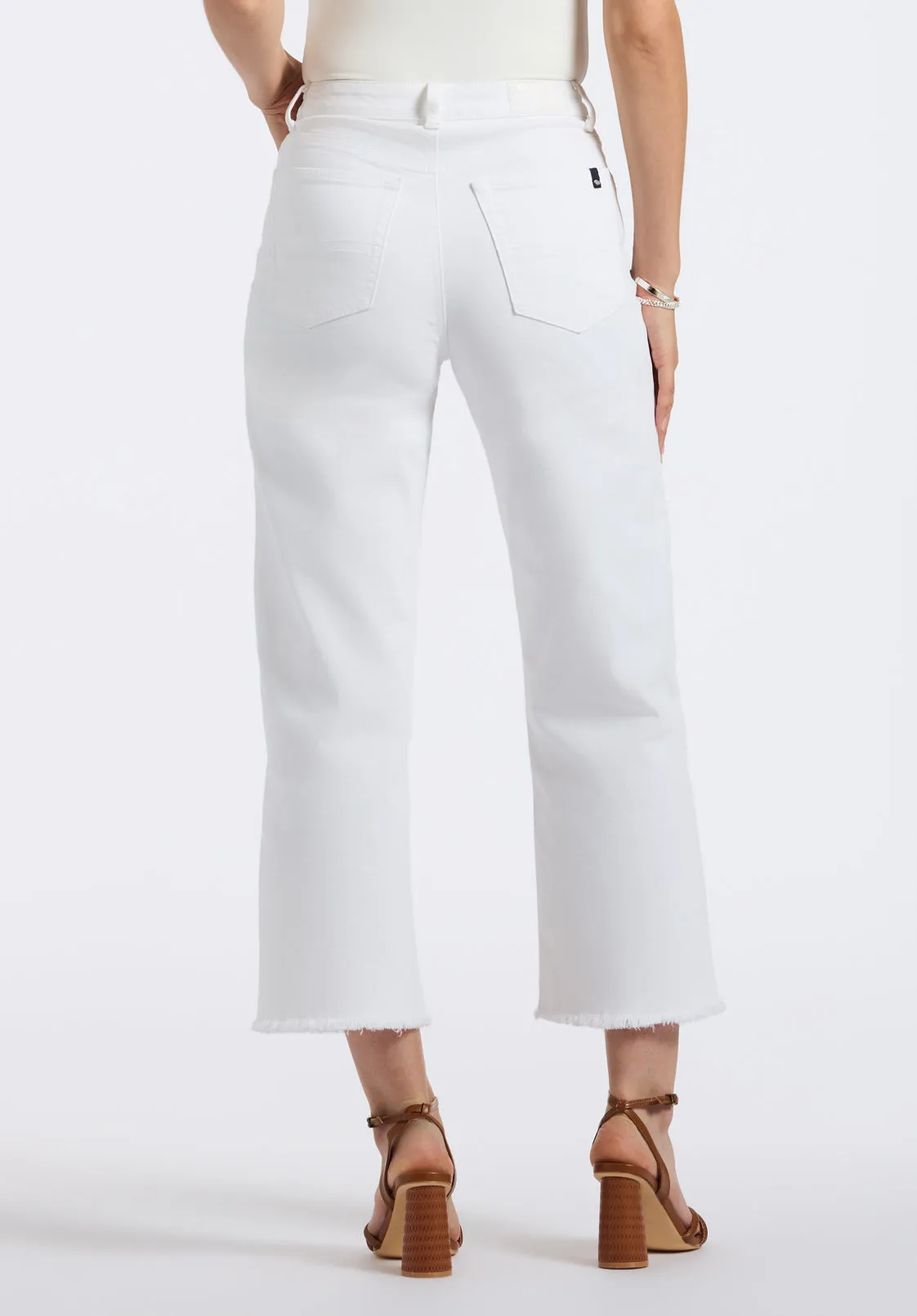 High Rise Wide Leg Cropped Addisson Women's Pants, White - BL16087 sold by Buffalo Jeans product image thumbnail 3