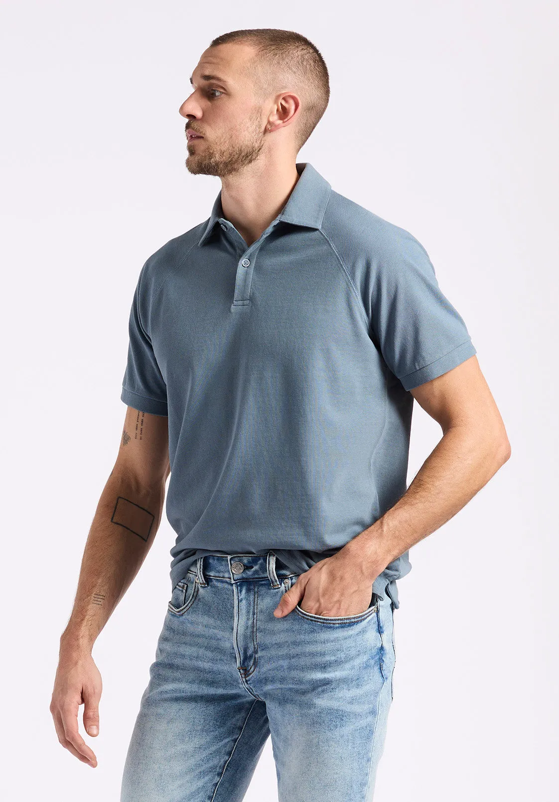 Kindell Men's Short-Sleeve Pique Polo, Mirage Blue - BM24608 sold by Buffalo Jeans product image thumbnail 2
