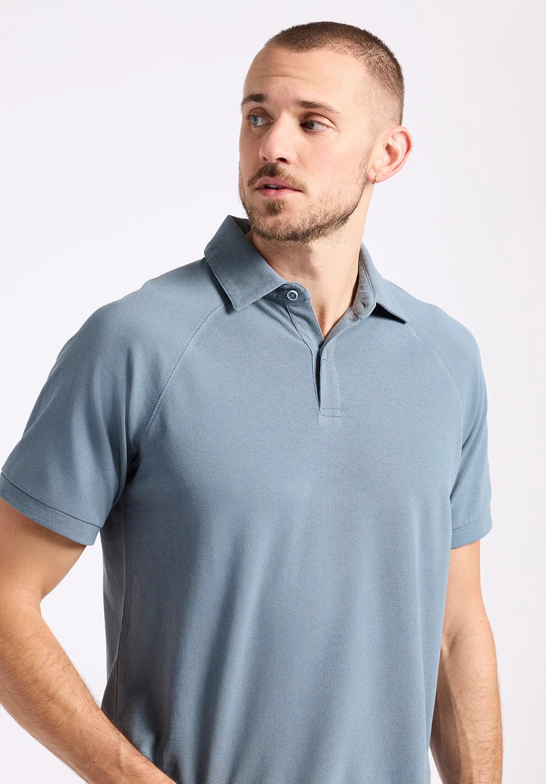 Kindell Men's Short-Sleeve Pique Polo, Mirage Blue - BM24608 sold by Buffalo Jeans product image thumbnail 5