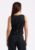 Coraline Women's Linen Button-Up Vest, Black - WT0173P sold by Buffalo Jeans
