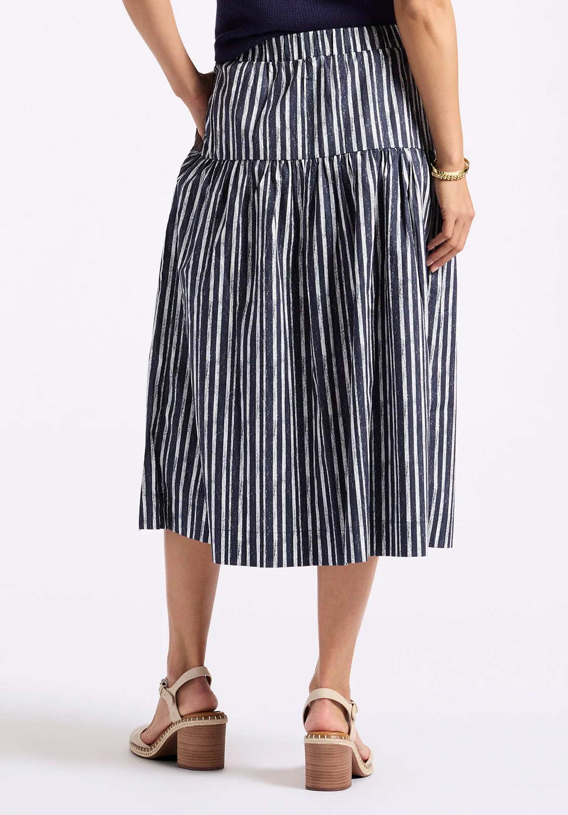 Lupita Women's Striped Tiered Midi Skirt, Mood Indigo - WS0014P sold by Buffalo Jeans product image thumbnail 3