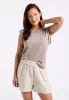 Giustina Women's Linen Blend High-Waisted Shorts, Beige - WB0023P sold by Buffalo Jeans