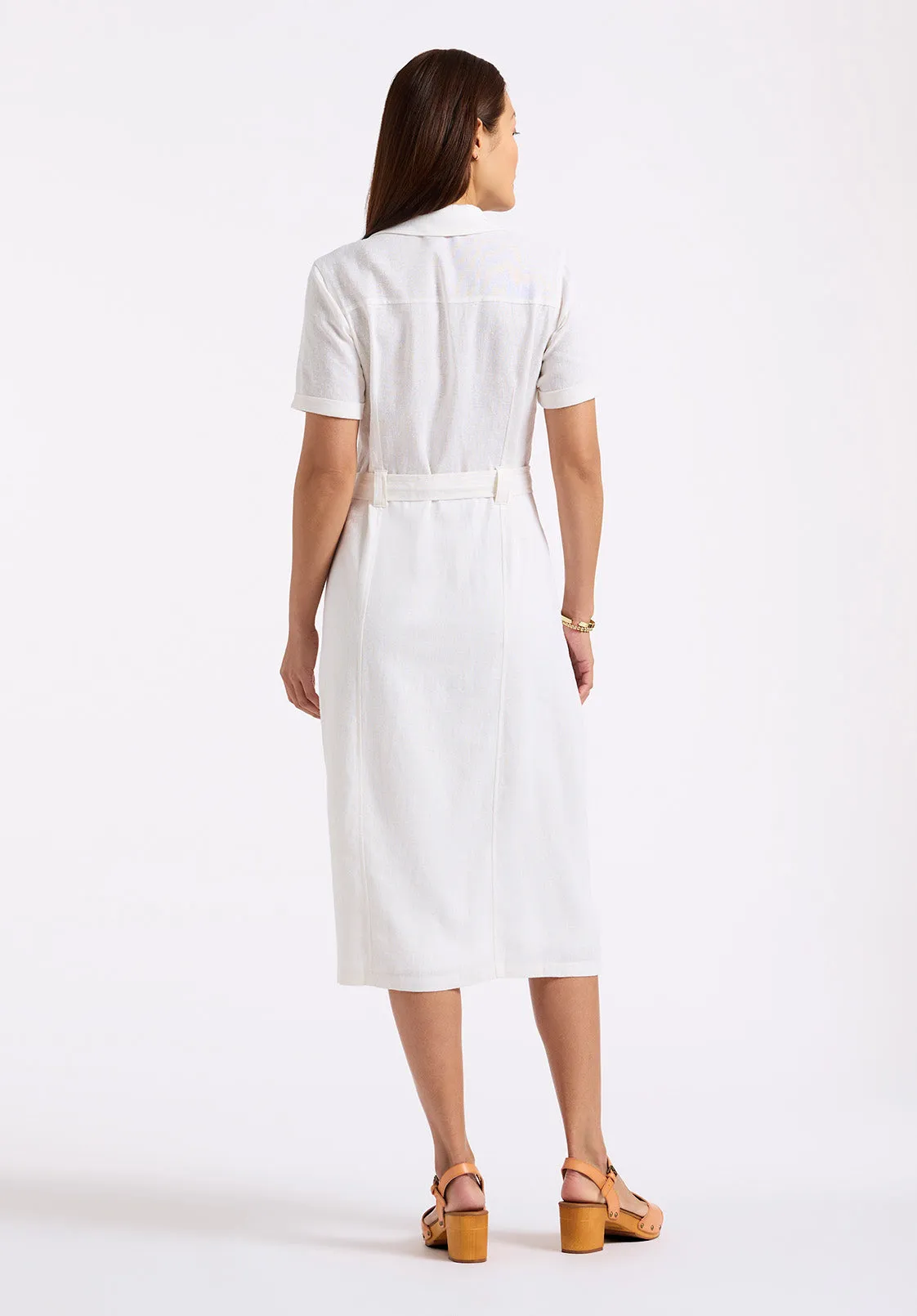 Carlene Women's Button-Down Midi Dress with Waist Tie, White - WD0092P sold by Buffalo Jeans product image thumbnail 4