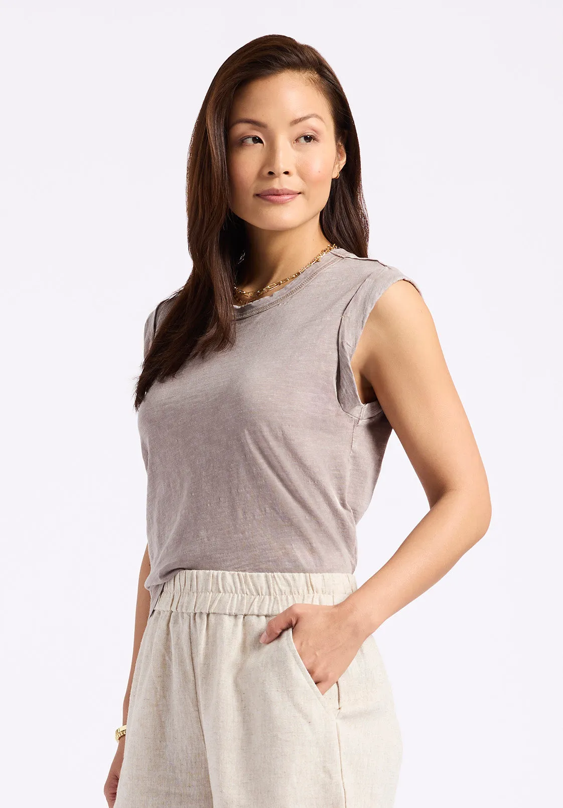 Elayne Women’s Sleeveless Top, Driftwood Brown - KT0230P sold by Buffalo Jeans product image thumbnail 2