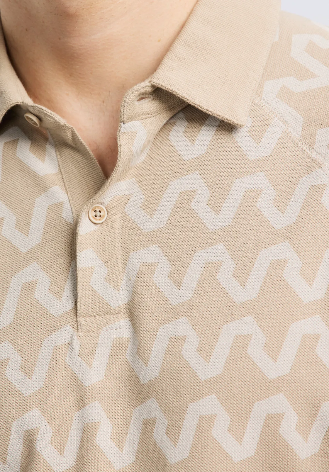 Kindell Men's Short-Sleeve Wave Pattern Polo, Tuffet Beige - BM24531 sold by Buffalo Jeans product image thumbnail 5