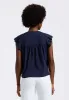 Mckaylie Women's Split Neck Flutter Sleeve Top with Embroidered Lace Details, Navy - KT0210P sold by Buffalo Jeans