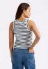 Regine Women's Ribbed Striped Tank Top, White & Navy - KT0175P sold by Buffalo Jeans