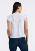 Mckaylie Women's Split Neck Flutter Sleeve Top with Embroidered Lace Details, White - KT0210P sold by Buffalo Jeans