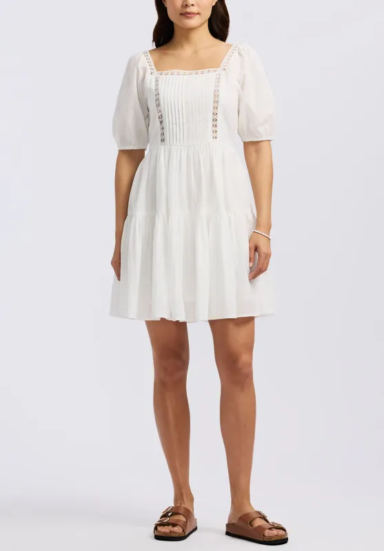 Lara Jean Women's Eyelet Trim Mini Dress, Bright White - WD0100P sold by Buffalo Jeans