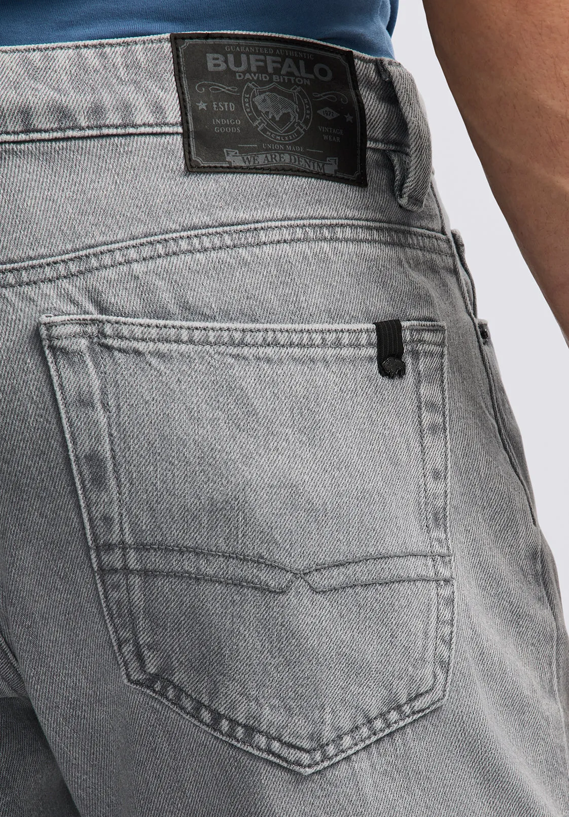 Relaxed Straight Driven Men's Jeans, Authentic Worn Grey - BM26084 sold by Buffalo Jeans product image thumbnail 5