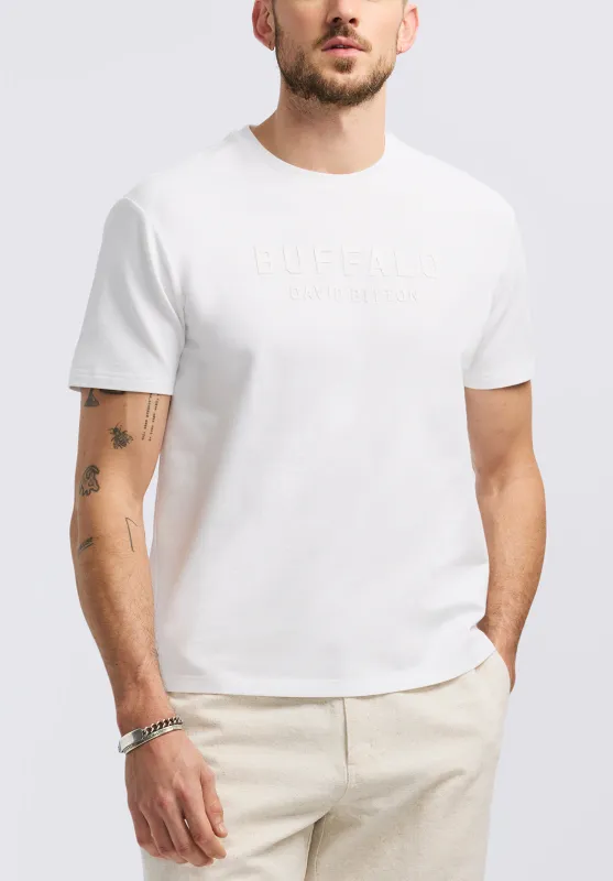 Tomba Men's Graphic T-Shirt with Raised Logo Print, White - BM24728 sold by Buffalo Jeans