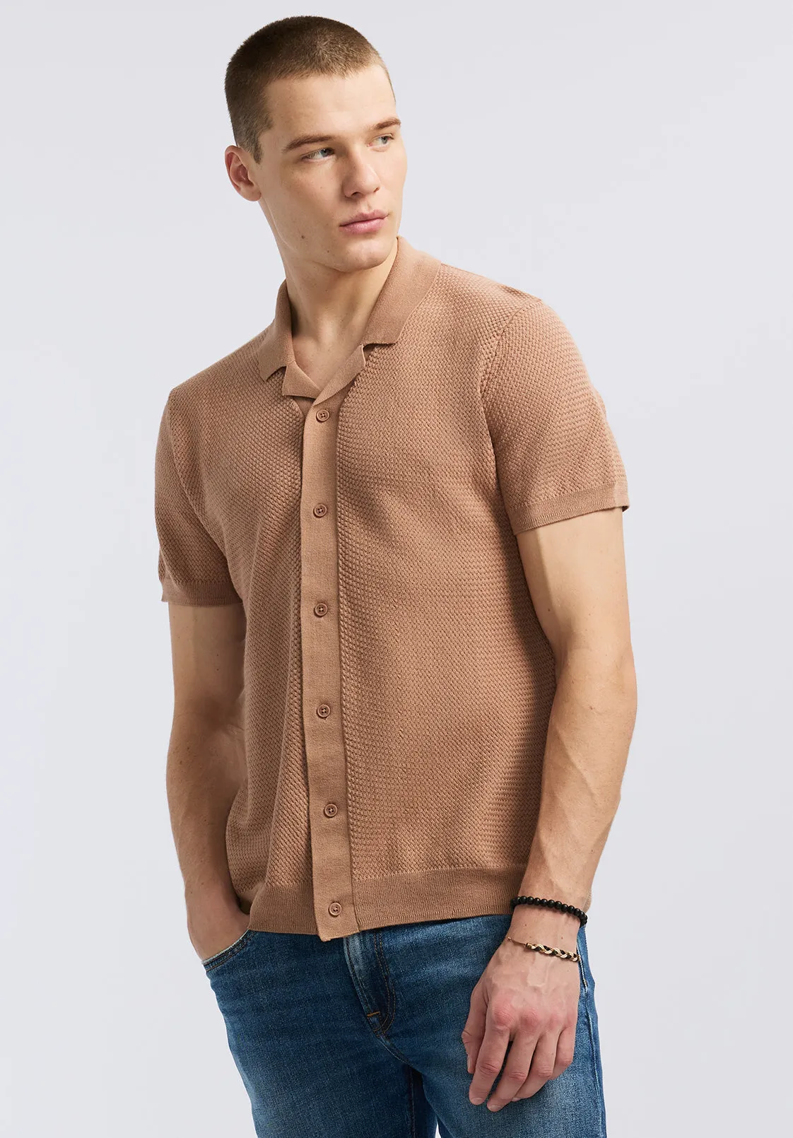 Wasko Men's Short-Sleeve Button-Up Sweater Shirt, Woodsmoke - BM24621 sold by Buffalo Jeans product image thumbnail 2