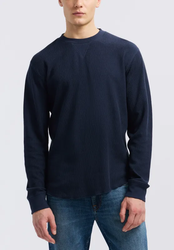 Kaleb Men's Long-Sleeve Crewneck Top, Midnight Blue - BM24624 sold by Buffalo Jeans