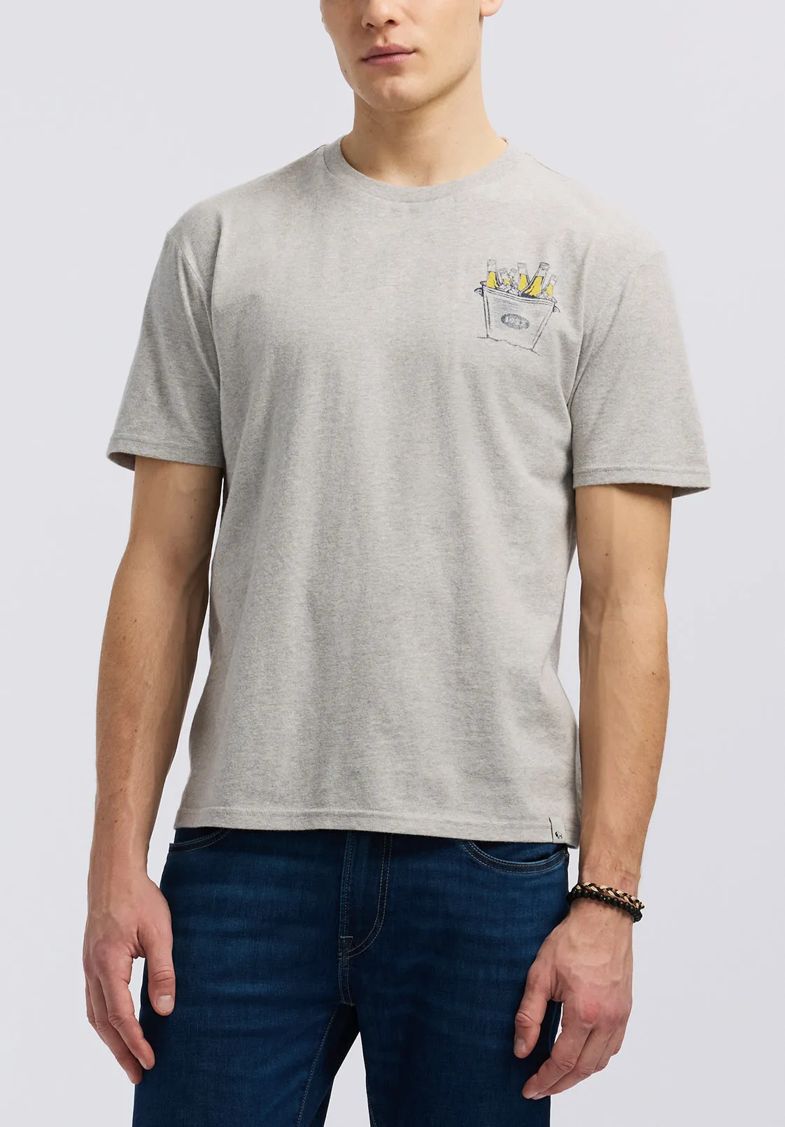 Thirsk Men's Graphic T-Shirt with Spirit of Summer Print, Heather Grey - BM24659 sold by Buffalo Jeans