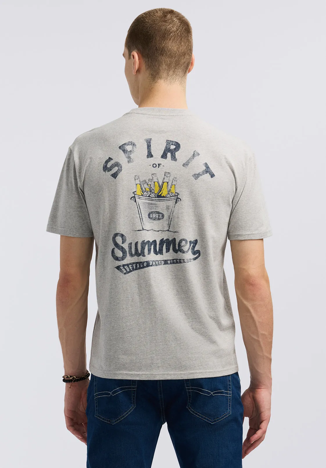 Thirsk Men's Graphic T-Shirt with Spirit of Summer Print, Heather Grey - BM24659 sold by Buffalo Jeans product image thumbnail 3