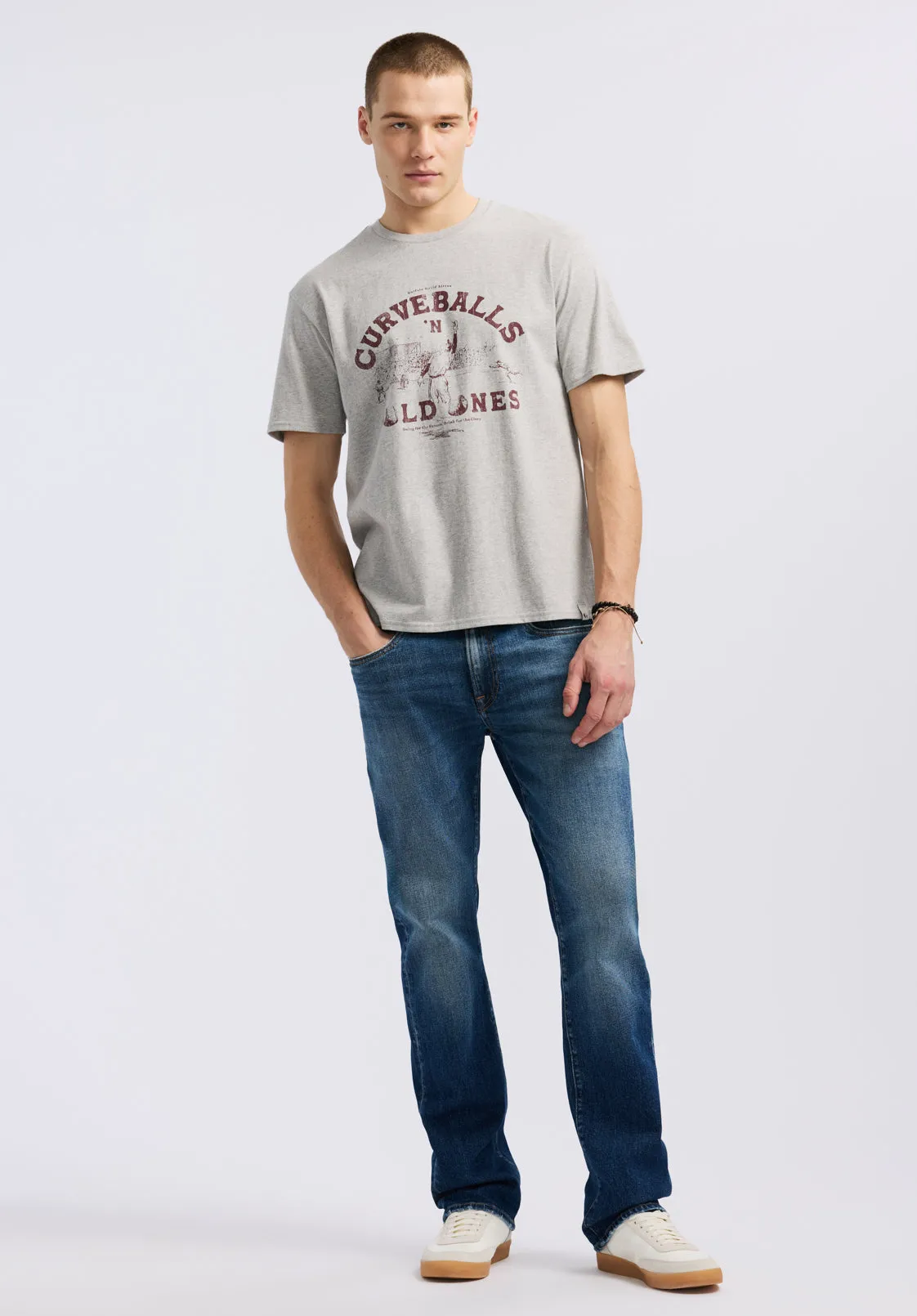 Tavis Men's Graphic T-Shirt with Curveballs 'n Cold Ones Print, Heather Grey - BM24716 sold by Buffalo Jeans product image thumbnail 4