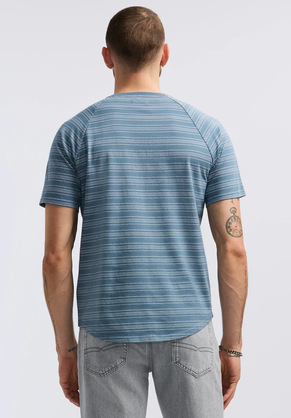 Klaus Men's Short-Sleeve Striped Henley Top, Mirage - BM24630 sold by Buffalo Jeans product image thumbnail 3