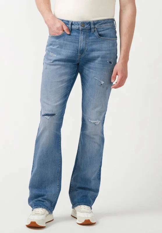 Relaxed Boot Game Men's Jeans in Distressed Indigo - BM22927 sold by Buffalo Jeans