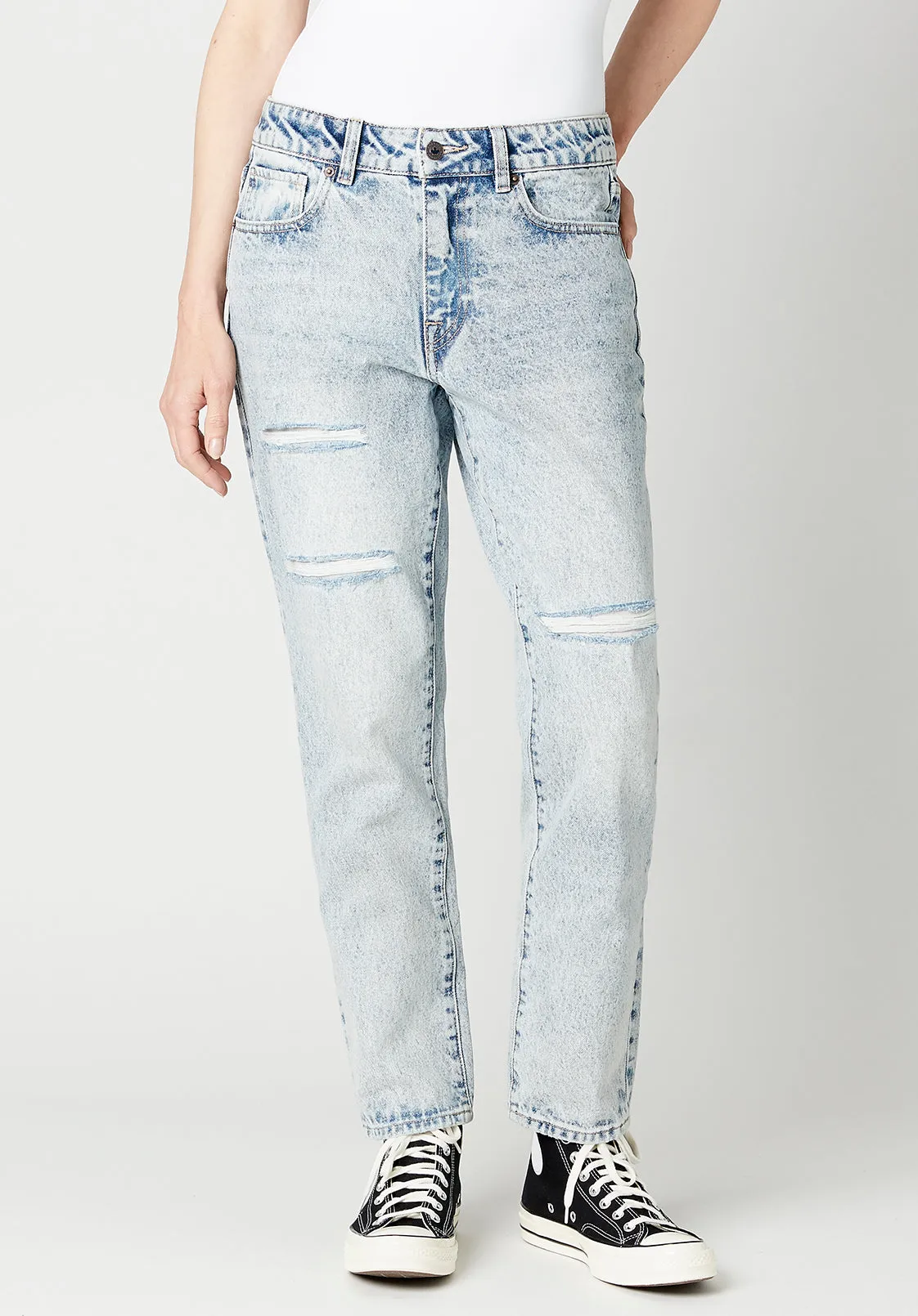 Relaxed Madison Boyfriend Women's Jeans in Distresses blue - BL15825 sold by Buffalo Jeans