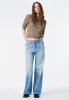 High Rise Wide Leg Alecia Women's Lightweight Jeans, Light Blue - BL16113 sold by Buffalo Jeans