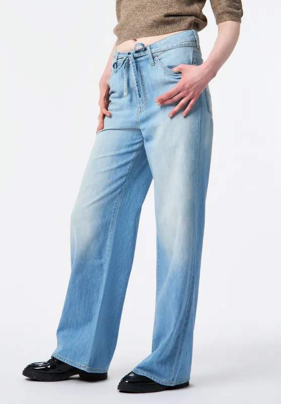 High Rise Wide Leg Alecia Women's Lightweight Jeans, Light Blue - BL16113 sold by Buffalo Jeans
