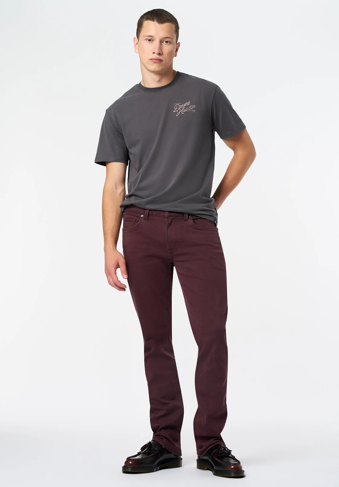 Tavian Men's Graphic T-Shirt with Desert Hustlin Print, Gray Pinstripe - BM24711 sold by Buffalo Jeans product image thumbnail 4