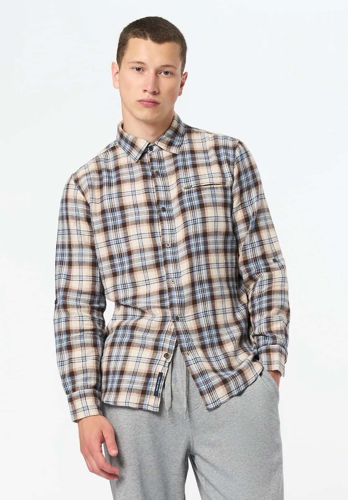 Simbio Men's Long-Sleeve Plaid Shirt, Woodsmoke - BM24685 sold by Buffalo Jeans