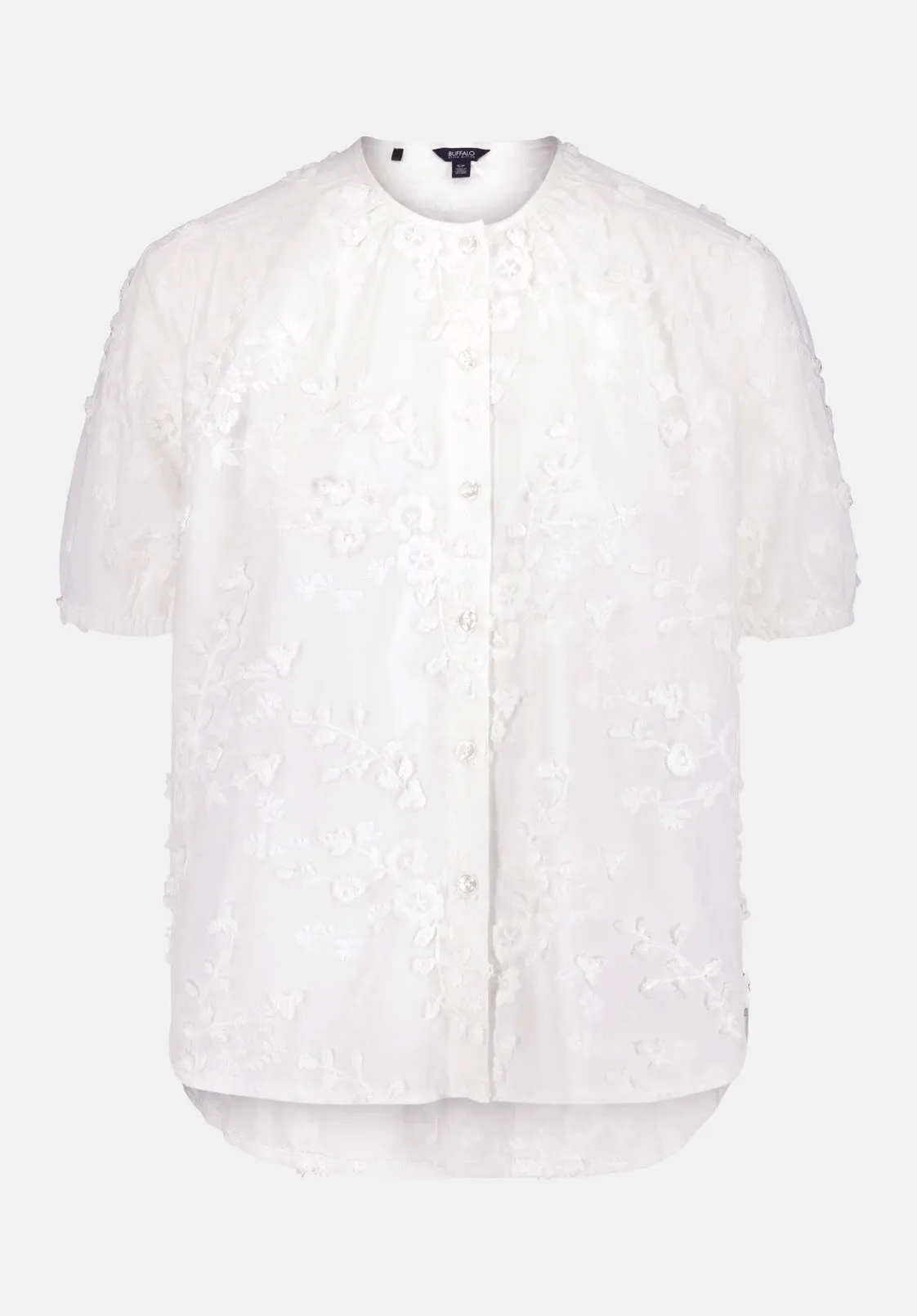 Titha Women's Embroidered Organza Blouse with Puff Sleeves, White - WT0209 sold by Buffalo Jeans product image thumbnail 5