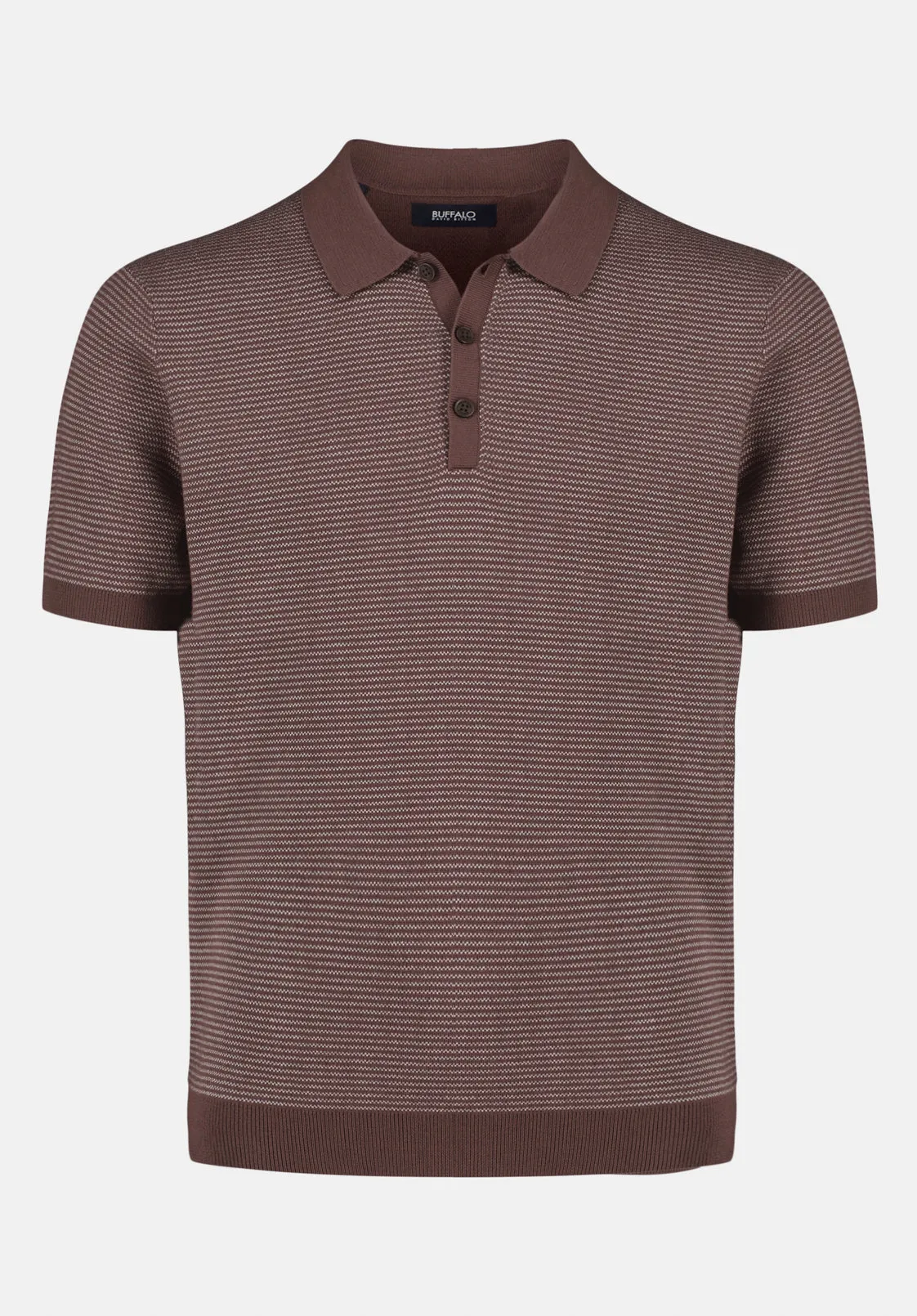 Walbert Men's Short-Sleeve Striped Sweater Polo, Chocolate Brown - BM24696 sold by Buffalo Jeans product image thumbnail 5