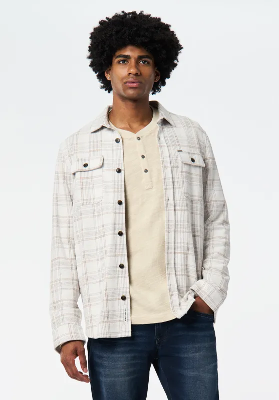 Samme Men's Long-Sleeve Plaid Blanket Shirt, Milk - BM24691 sold by Buffalo Jeans