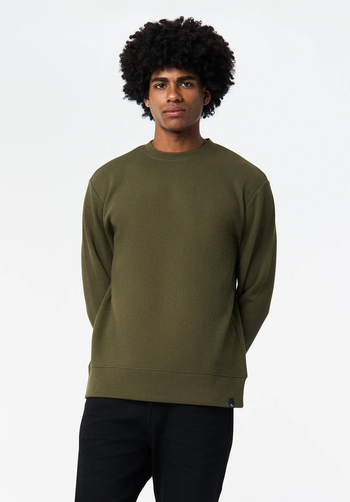 Kaya Men's Relaxed Crewneck Sweatshirt, Fern - BM24671 sold by Buffalo Jeans