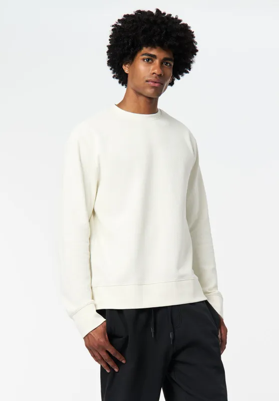 Kaya Men's Relaxed Crewneck Sweatshirt, Milk - BM24671 sold by Buffalo Jeans