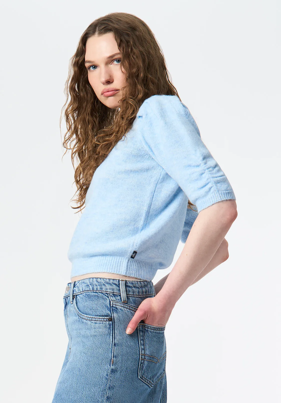 Bettey Women's Puff Sleeve Sweater, Lt Blue - SW0137 sold by Buffalo Jeans product image thumbnail 2