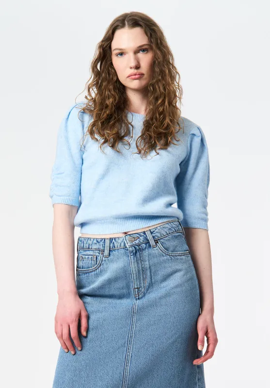 Bettey Women's Puff Shoulder Short-Sleeve Sweater, Lt Blue - SW0137 sold by Buffalo Jeans