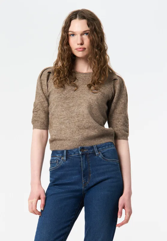 Bettey Women's Puff Shoulder Short-Sleeve Sweater, Cedar - SW0137 sold by Buffalo Jeans