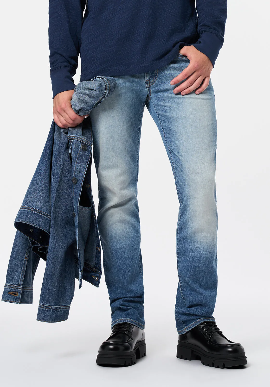 Straight Six Men's Jeans, Sanded Blue - BM26111 sold by Buffalo Jeans