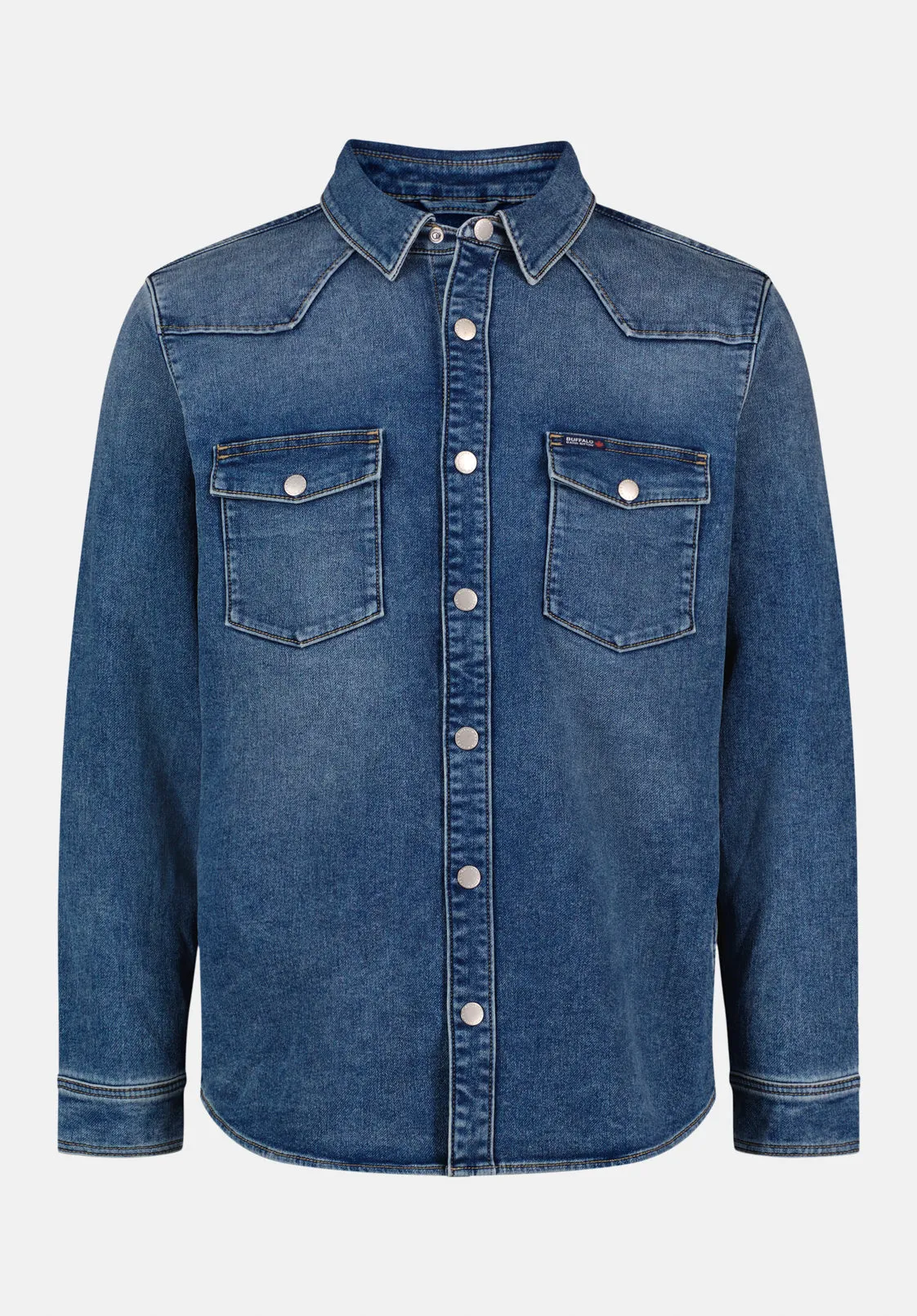 Shane Men's Denim Shirt, Sanded and Vintage Blue - BM26070 sold by Buffalo Jeans product image thumbnail 4