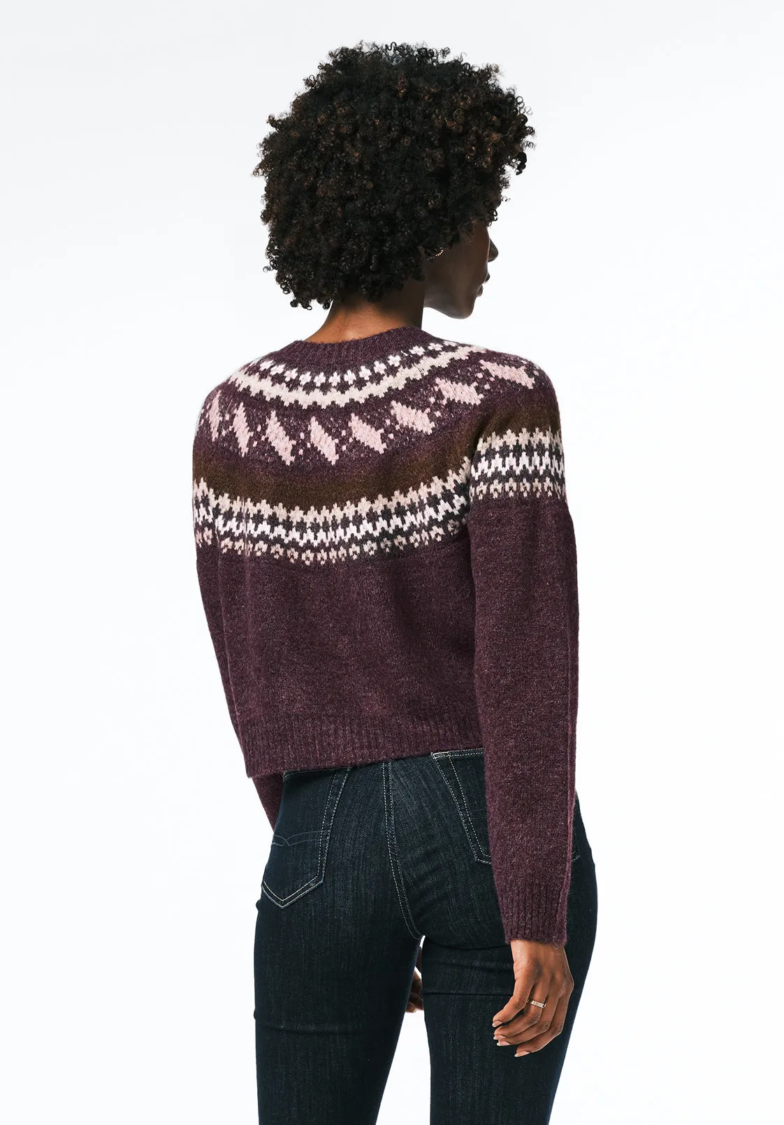 Frederick Women's Fair Isle Button-Up Cardigan, Fig - SW0152 sold by Buffalo Jeans product image thumbnail 3