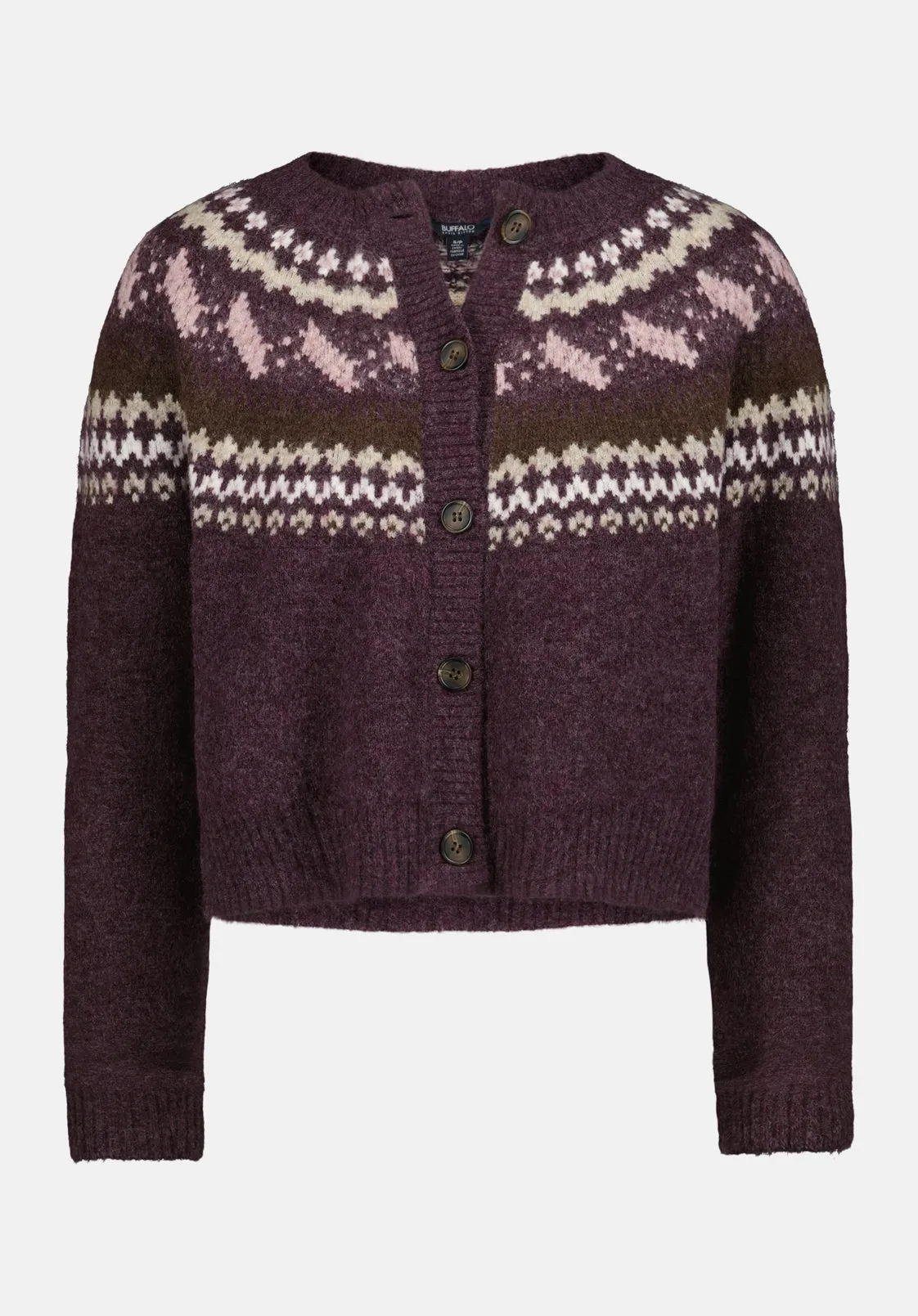 Frederick Women's Fair Isle Button-Up Cardigan, Fig - SW0152 sold by Buffalo Jeans product image thumbnail 5