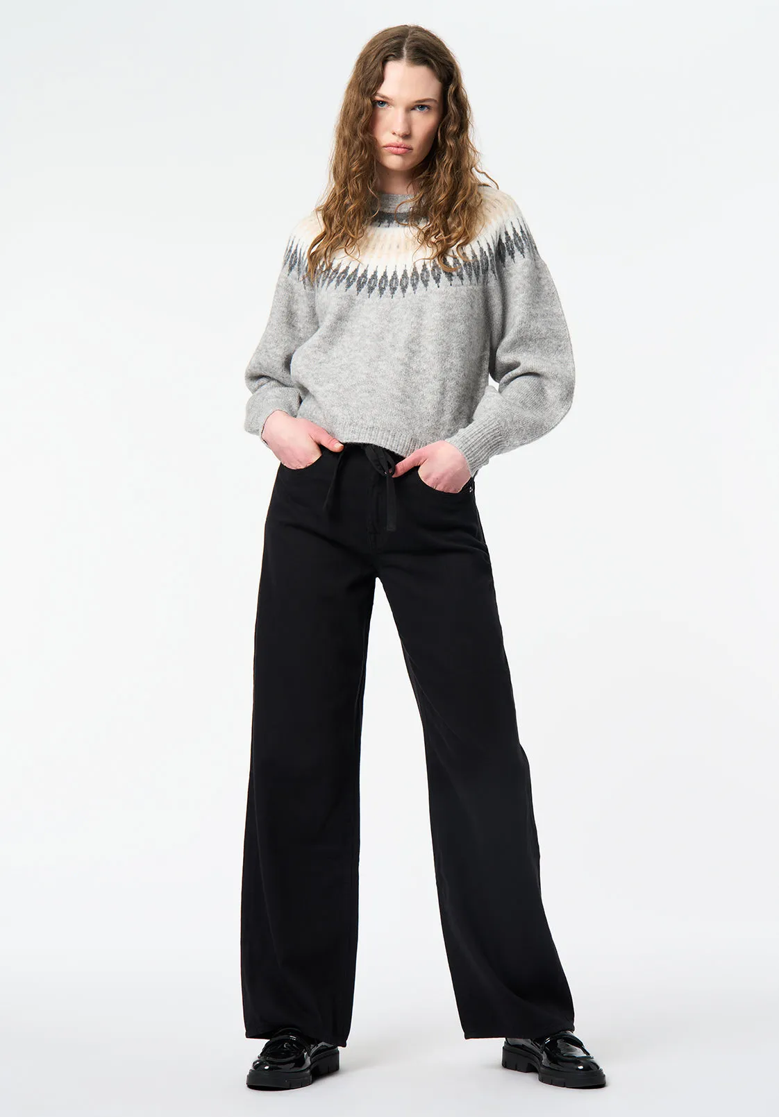 Kindra Women's Fair Isle Sweater, Lt Hr Grey - SW0158 sold by Buffalo Jeans product image thumbnail 4