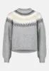 Kindra Women's Fair Isle Crew Neck Knit Sweater, Lt Hr Grey - SW0158 sold by Buffalo Jeans