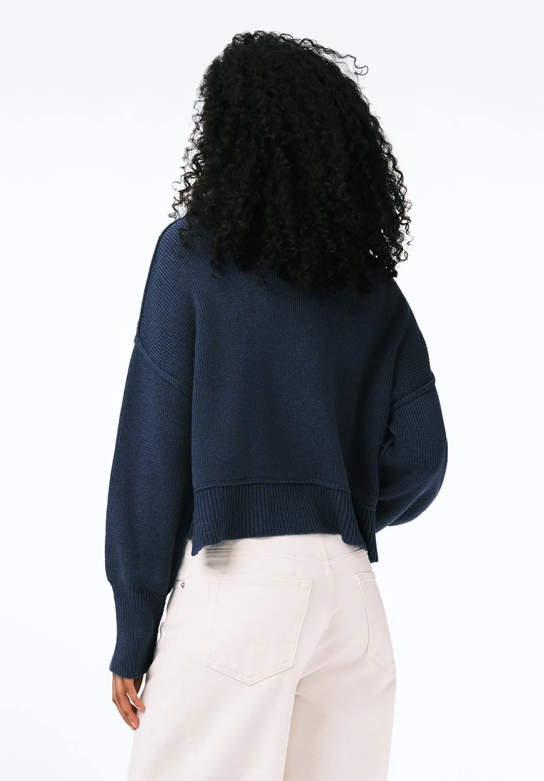 Seema Women's Dropped Sleeve Loose-Fit Cropped Sweater, Oceana - SW0142 sold by Buffalo Jeans product image thumbnail 3