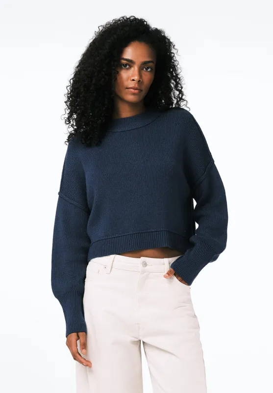 Seema Women's Dropped Sleeve Loose-Fit Cropped Sweater, Oceana - SW0142 sold by Buffalo Jeans