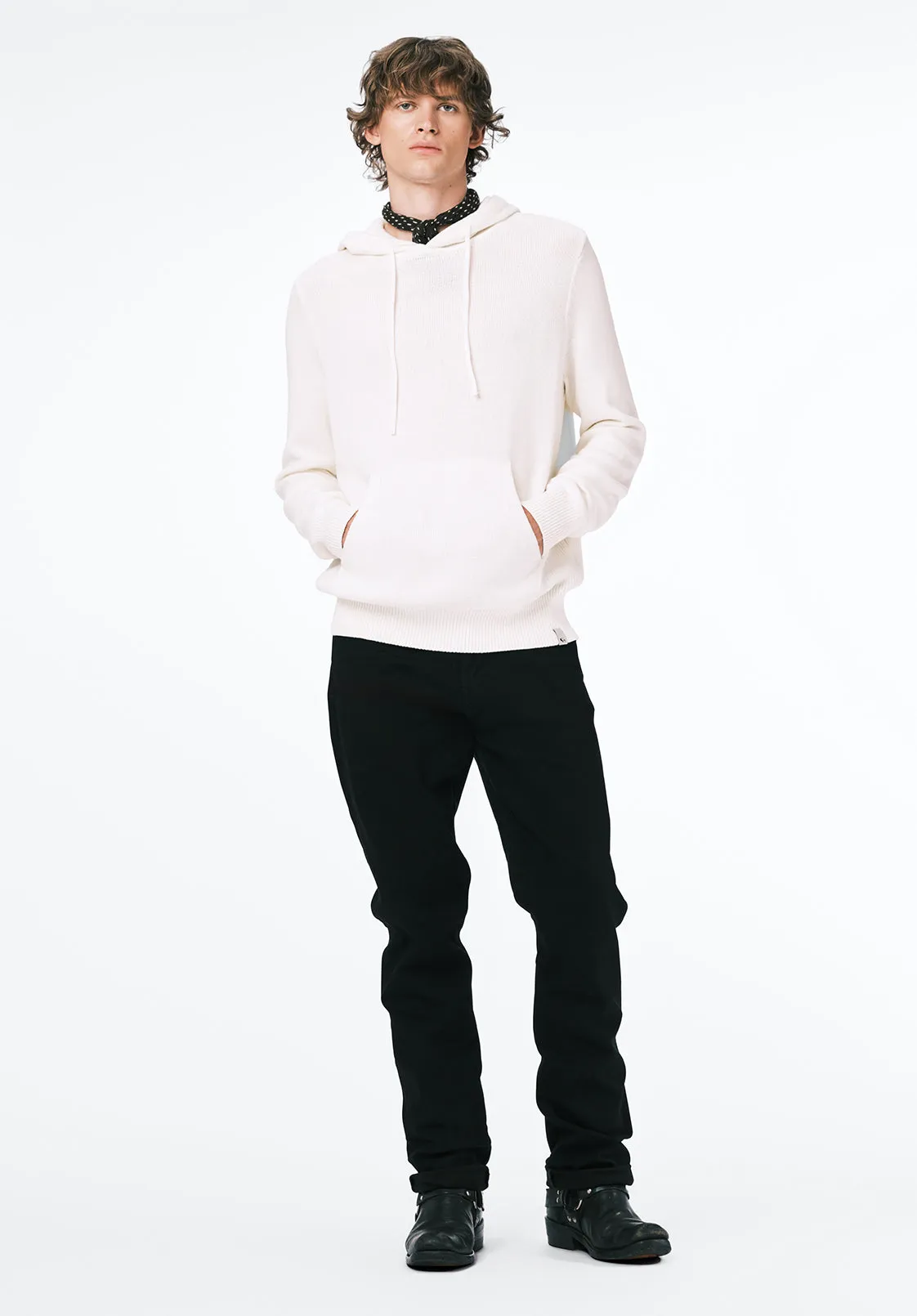 Wilbur Men's Knit Hoodie, Milk - BM24700 sold by Buffalo Jeans product image thumbnail 4