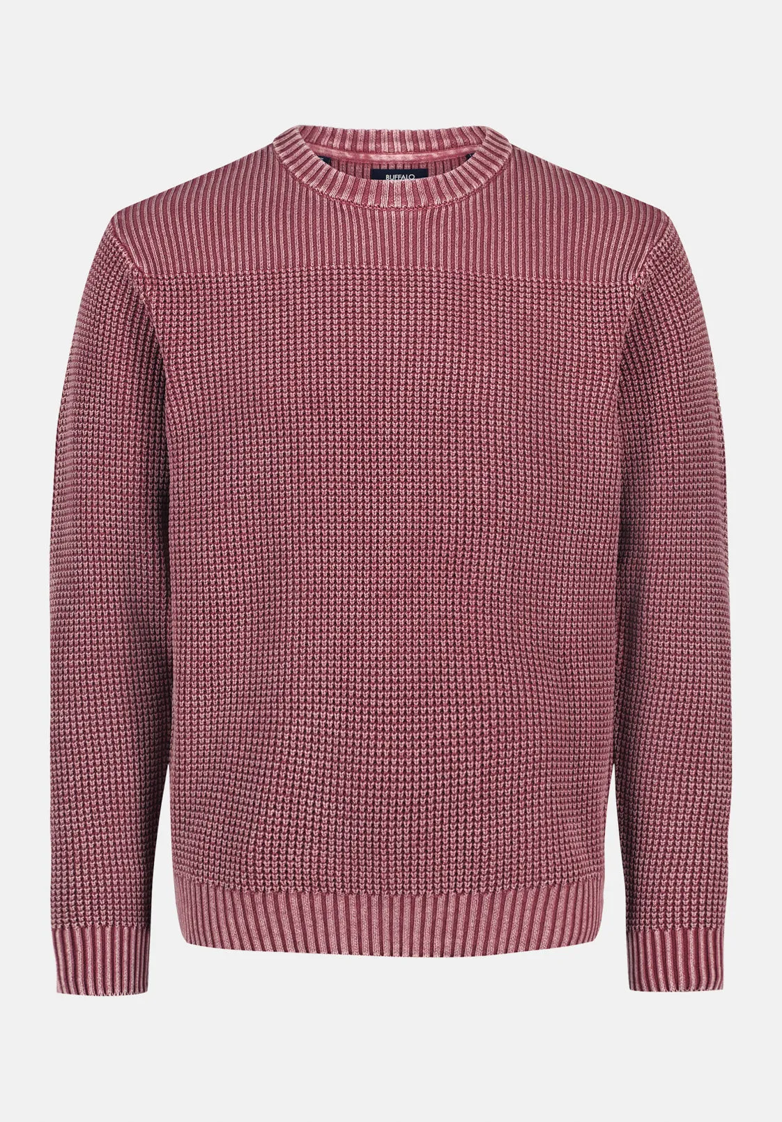 Washy Men's Textured Knit Crewneck Sweater, Maroon Banner - BM24698 sold by Buffalo Jeans product image thumbnail 5
