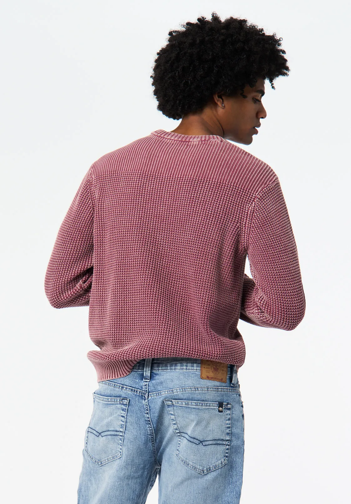 Washy Men's Textured Knit Crewneck Sweater, Maroon Banner - BM24698 sold by Buffalo Jeans product image thumbnail 2