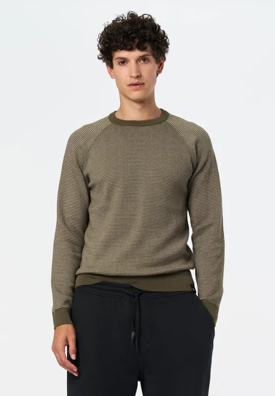 Watford Men's Textured Raglan Sweater, Fern - BM24684 made by Buffalo David Bitton