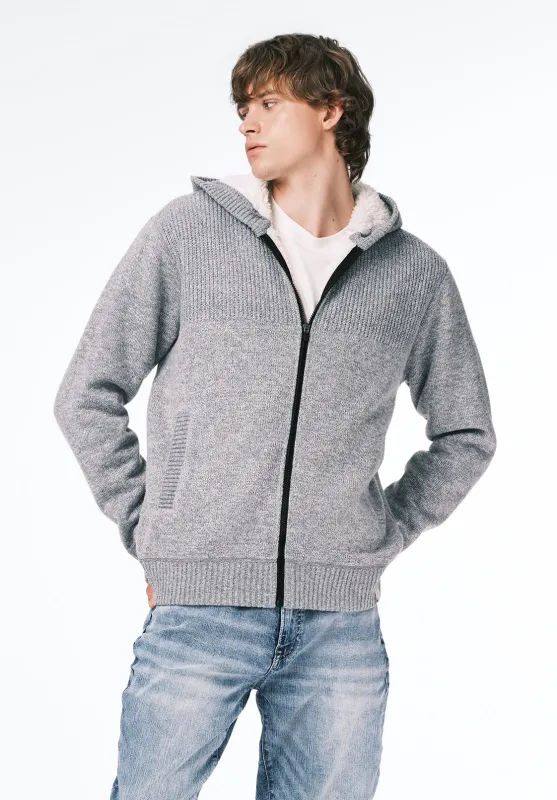 Walmick Men's Full-Zip Knit Hooded Jacket with Sherpa Lining, Heather Grey - BM24739 sold by Buffalo Jeans